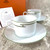 2 x HERMES PARIS Tea Cup & Saucer Porcelain Tableware RHYTHM Green with Case