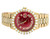 18K Mens Yellow Gold Rolex President Day-Date 36MM Red Dial Diamond Watch 10 Ct