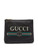 GUCCI LOGO PRINT SMALL LEATHER POUCH BAG