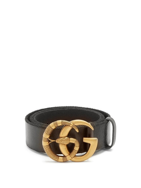 GUCCI GG SNAKE BUCKLE LEATHER BELT