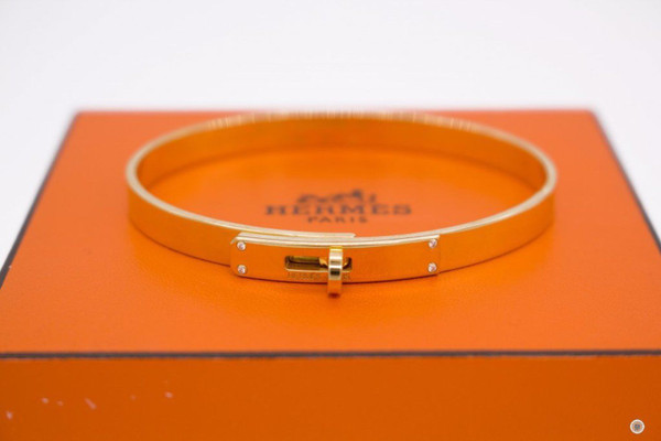 Hermes Kelly Bracelet Metal 18K Gold Wdiamond SH 18K Gold Metal SH Bracelet