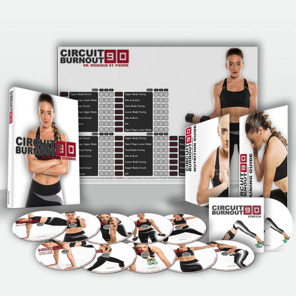 Circuit Burnout 90 90 Day DVD Workout Program with 10+1 Exercise Videos + Training Calendar, Fitness Tracker &Training Guide and Nutrition Plan