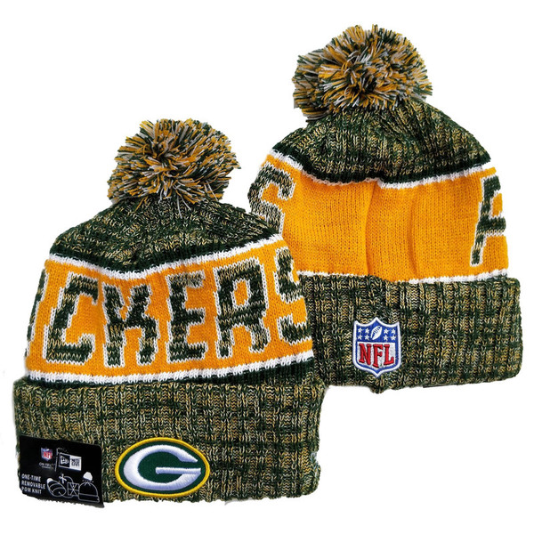 Green Bay Packers Knit Beanie with Pom Hat Cap (Style 6)
