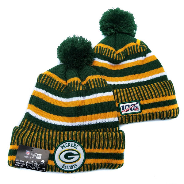 Green Bay Packers Knit Beanie with Pom Hat Cap (Style 10)