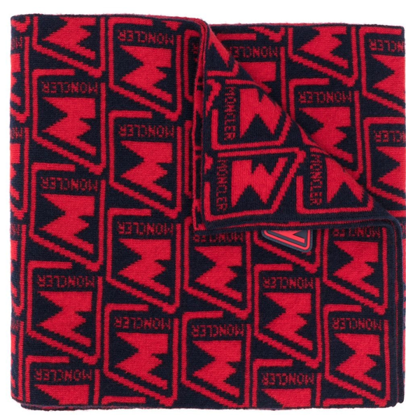2020 New Moncler jacquard logo motif scarf