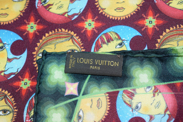 Louis Vuitton Carre Mosaic Scarf Os Gemeos 86 cm Silk 34??inch Stole YASHO3