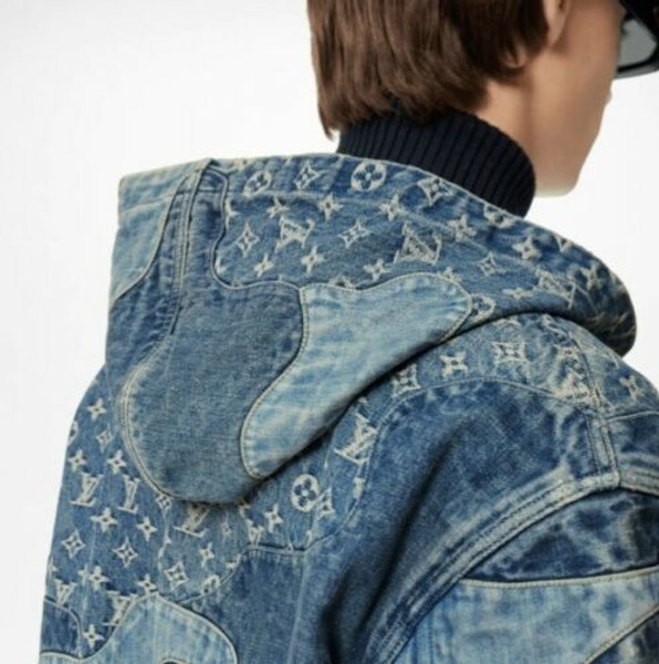 Louis Vuitton X Nigo Monogram Patchwork Denim Hoodie1A9K6E Parka Jacket