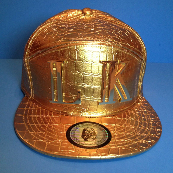 New, Gold LK Last Kings Heavyweight 6 Panel Strapback Baseball Hat Cap Snapback