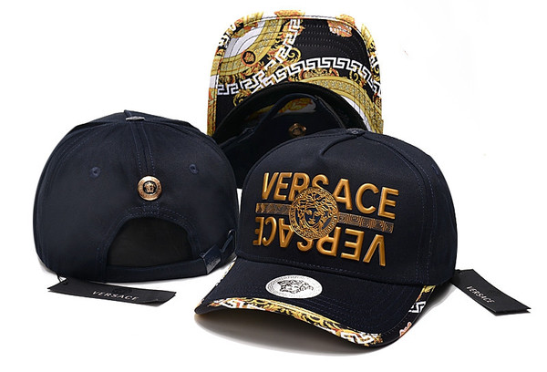 2022 Versace Black And Gold Baseball Cap with Gold Logo