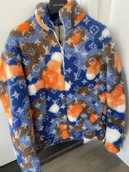 Louis Vuitton Nigo Ski Jacquard Damier Fleece Blouson Jacket Blue Orange