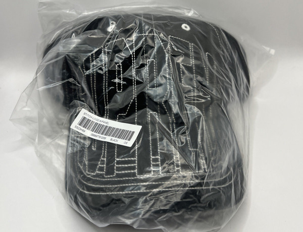 New 100% Authentic Black Supreme Visor Stitch Logo 6-Panel Hat SS23 Week 5