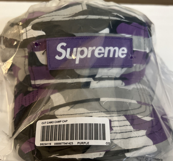 Supreme Purple Layered Camo Camp Cap OS SS23 Week 11 - New and 100% Authentic