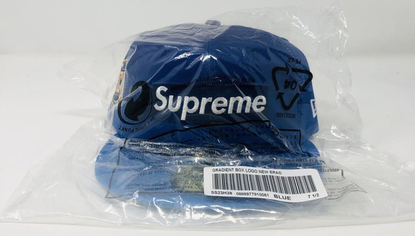 Supreme Gradient Box Logo Fitted Hat - Size 7 1/2 Blue - SS23 - New Arrival