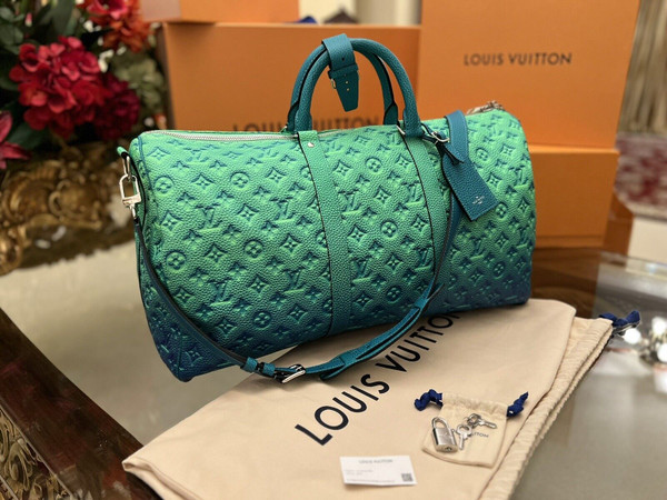 M59712 GreenBlue Louis Vuitton Keepall B 50 Illusion Duffle,there are others luxury products about Louis Vuitton,just check it