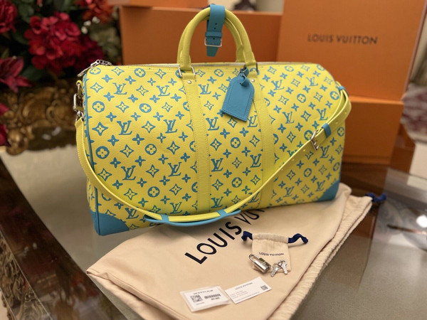 YellowTurquoise Louis Vuitton Keepall B 50 M21869 Duffle Bag,there are others luxury products about Louis Vuitton,just check it