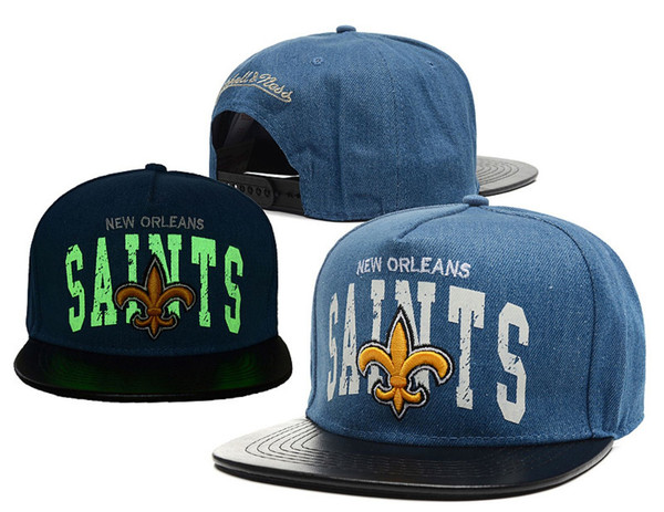 NFL 2021 new orleans saints Jean Style Adjustable Hat with Black Brim