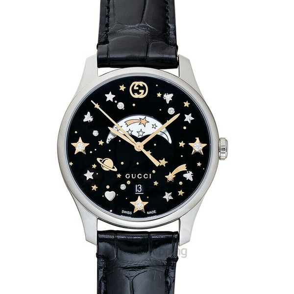GUCCI G-Timeless YA1264091 Black Dial Lady's Watch Genuine FreeS&H