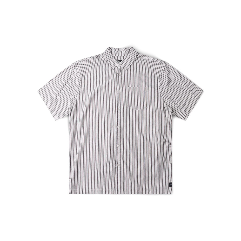 Former Reynolds Stripe Short Sleeve Shirt Mens in Beige