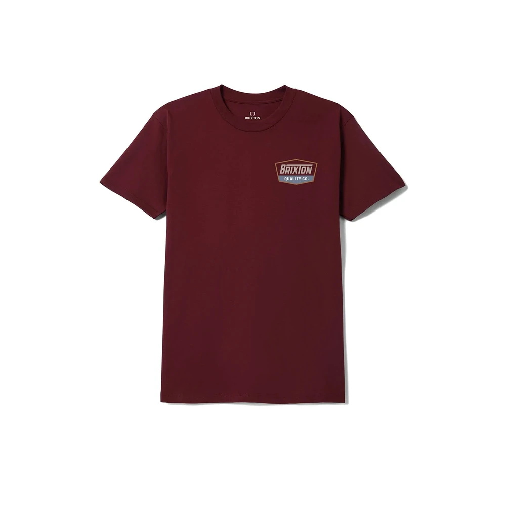 Brixton Regal Standard Tee Mens in Burgundy Tobacco