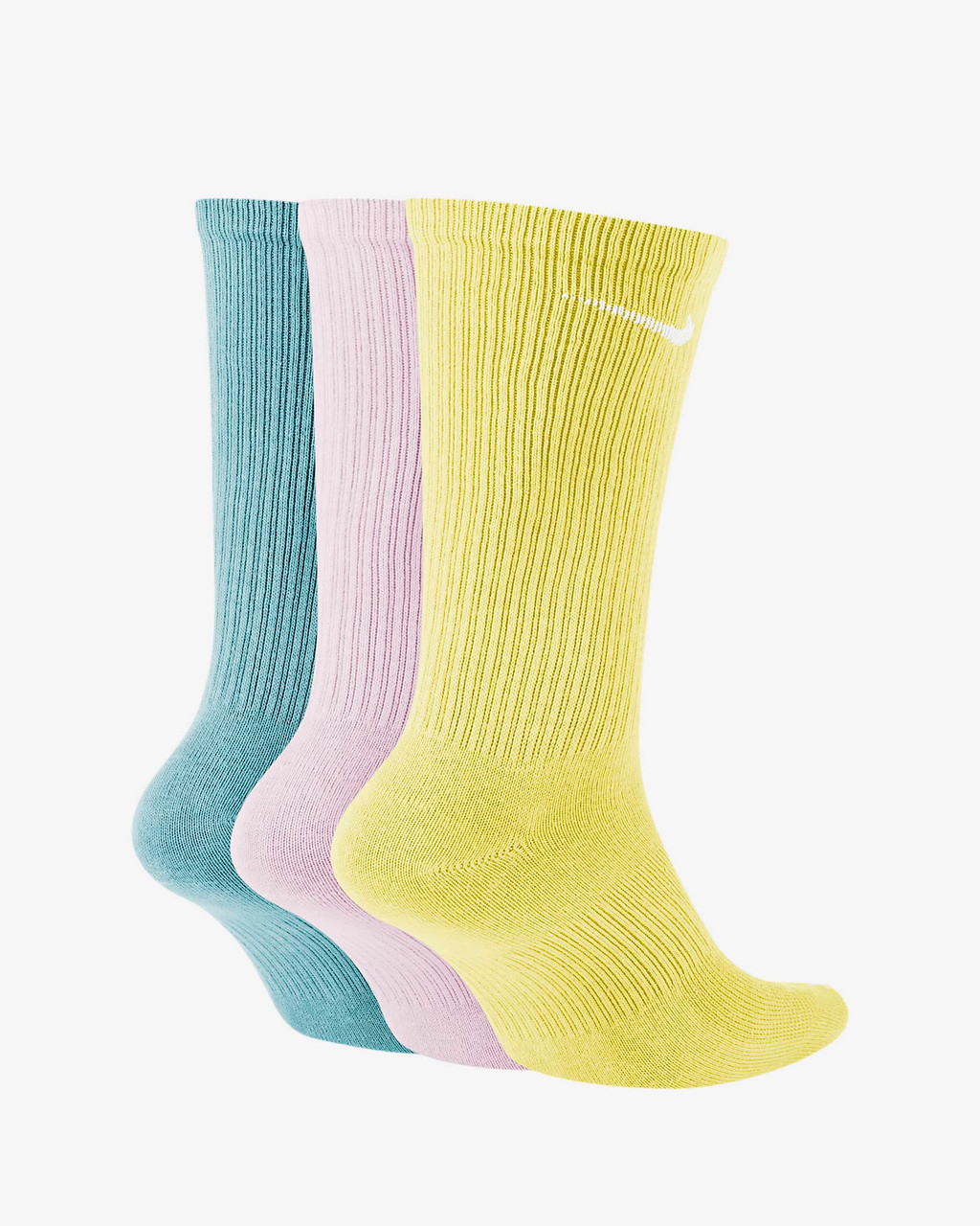 Nike Everyday Plus Lightweight Crew Sock 3 Pack in Multi Yellow Pink Green  - TRIGGER BROS. SURFBOARDS PTY. LTD.