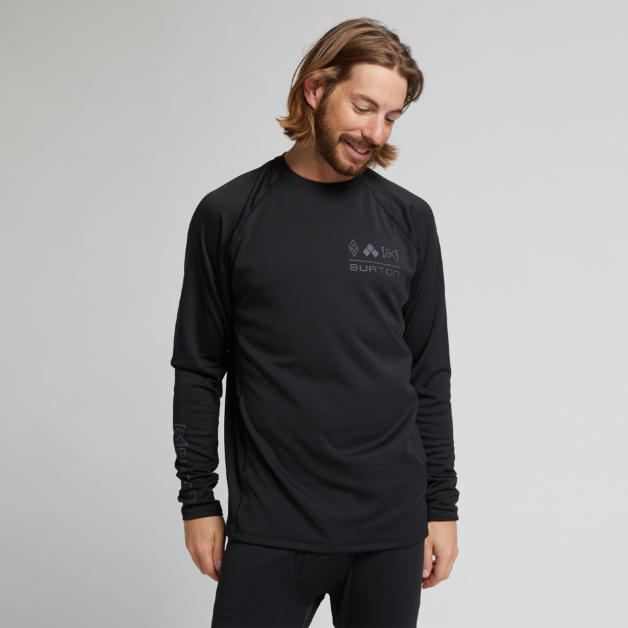 Burton AK Helium Power Grid Base Layer Crew Mens in True Black