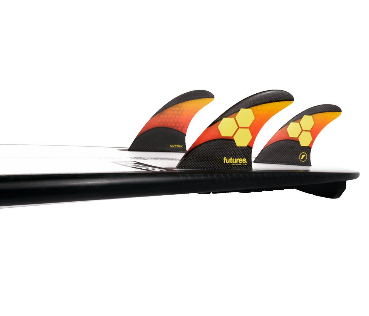 Futures AM2 Techflex Thruster Fin Set Large in Orange Red - TRIGGER ...