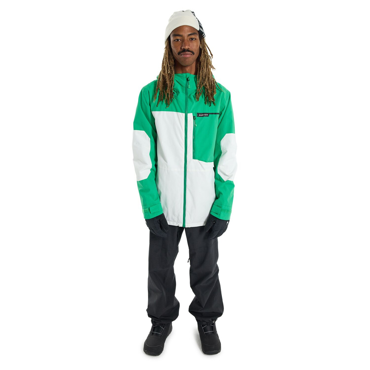 Burton Peasy 2L Jacket 2023 Mens in Clover Green Stout White