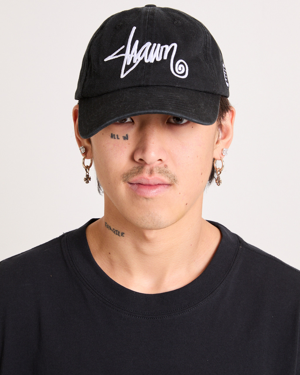 S Double Shawn Script Strapback Cap Mens in Black - TRIGGER
