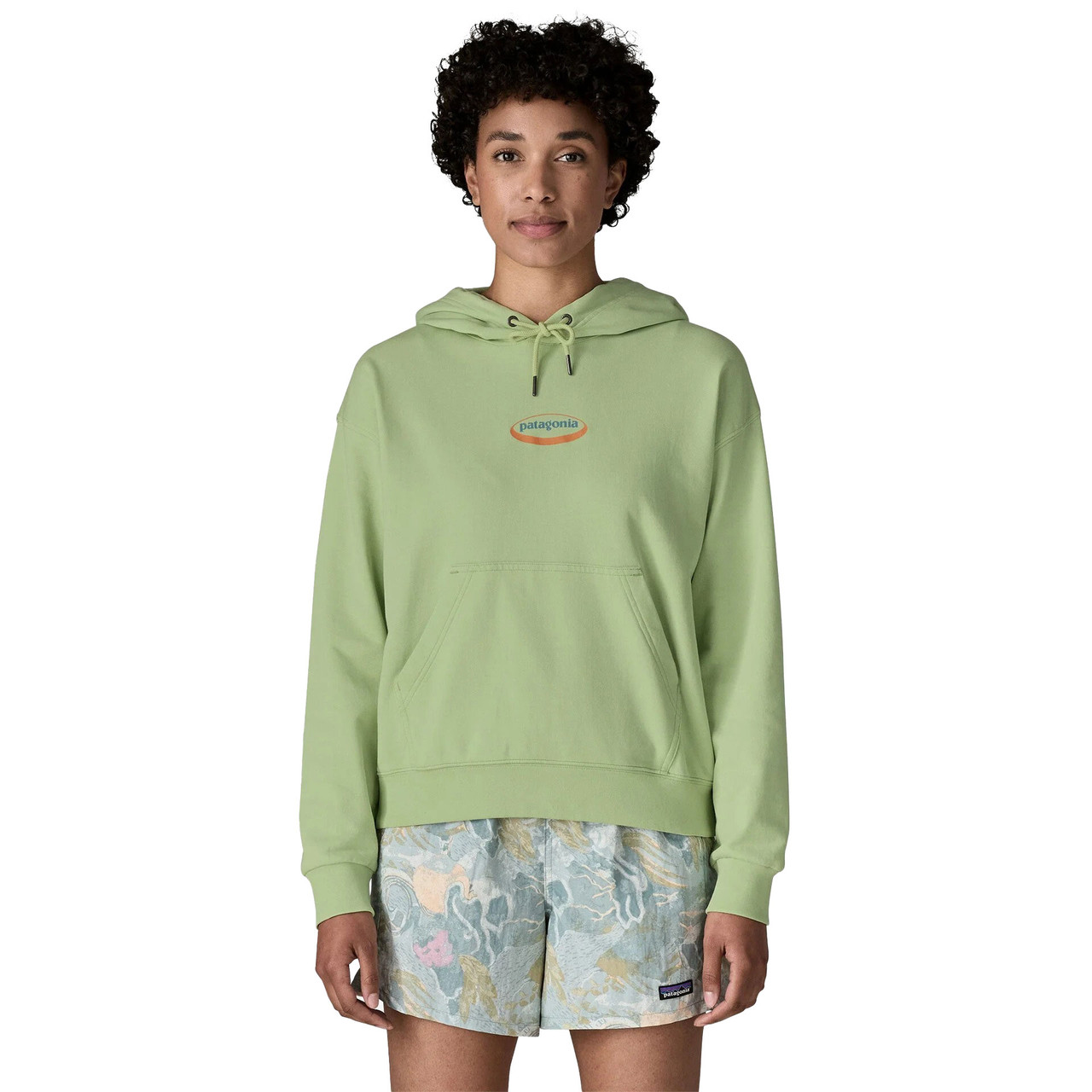Patagonia 95 Oval Logo Daily Hoodie Womens in Lichen Green 