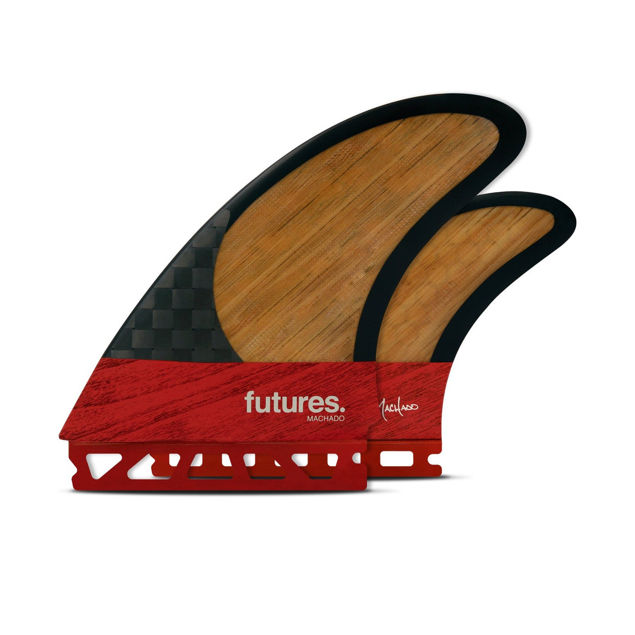 Futures Machado Twin +1 Blackstix 3.0 Fin Set in Red