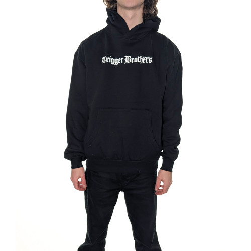 Trigger Bros Old English Box Hoodie Mens in Black