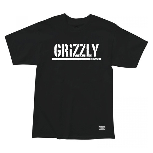 Grizzly Stamp Tee Mens in Black White