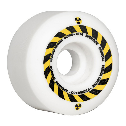 Hazard Sign CP Conical Surelock 54MM Skate Wheels in White