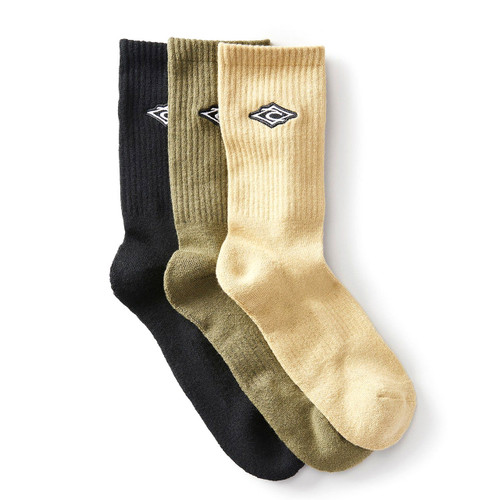 Rip Curl Icons Crew Sock 3 Pack Mens in Army