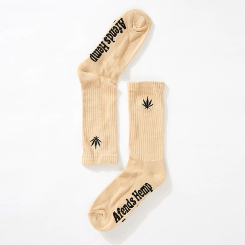 Afends Happy Hemp Crew Sock in Bone