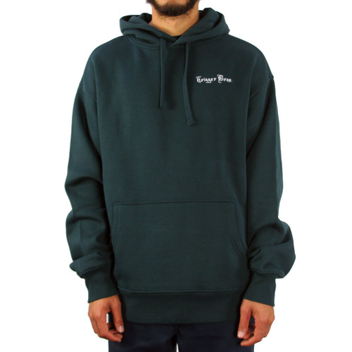 Trigger Bros Embroidered Fleece Hoodie Mens in Pine Green