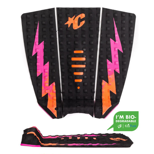 Creatures Mick Eugene Fanning Lite Ecopure Tail Pad in Black Fluro Red Fade Pink