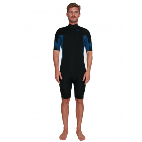 Quiksilver 2MM Syncro Flatlock CZ Springsuit Mens in Black White