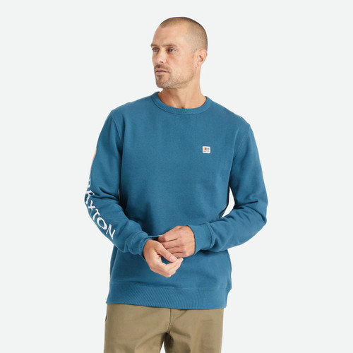 Brixon Alton Crew Mens in Indie Teal