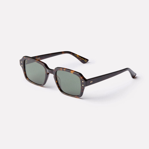 Epokhe Wilson Sunglasses in Tortoise Polished Green Polarised