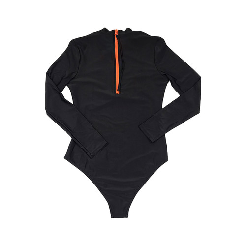 Sisstrevolution Solid Riding Rashguard Onepiece Swim Womens in Solid Black