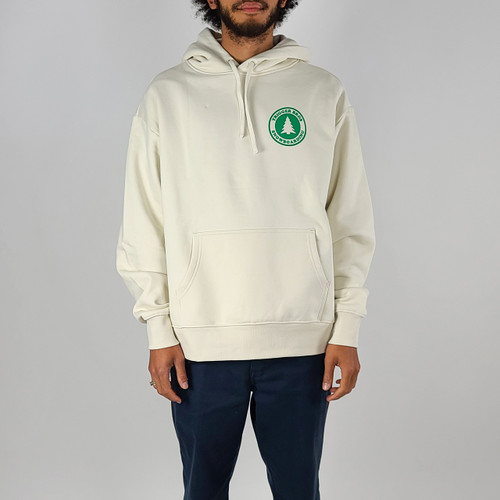 Trigger Bros Snowboarding Heavy Hoodie Mens in Ecru Green Logo