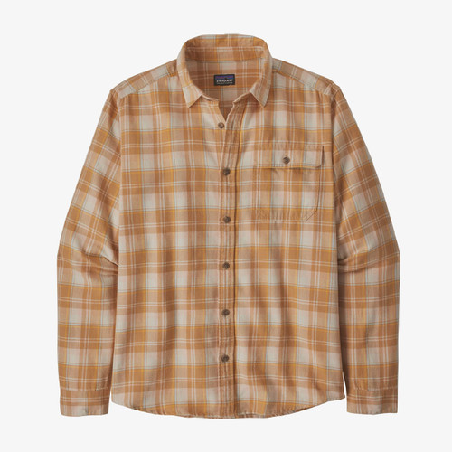 Patagonia Cotton In Conversion LW Fjord Flannel Shirt Mens in Libbey Dark Camel