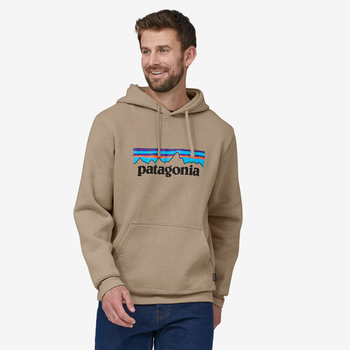 Patagonia P6 Logo Uprisal Hoodie Mens in Oar Tan