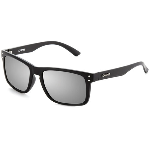 Carve Goblin X Sunglasses in Matte Black Grey Polarized Silver Mirror