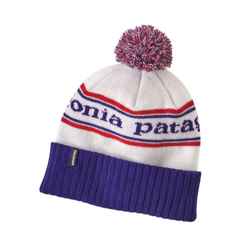 Patagonia Powder Town Beanie in Park Stripe Viking Blue