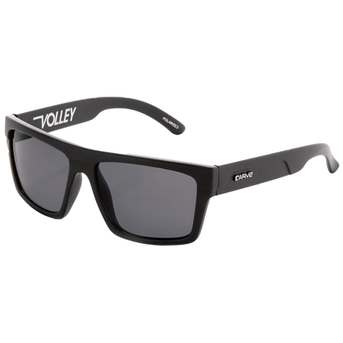 Carve Volley X Sunglasses in Matte Black Grey Polarized Silver Mirror