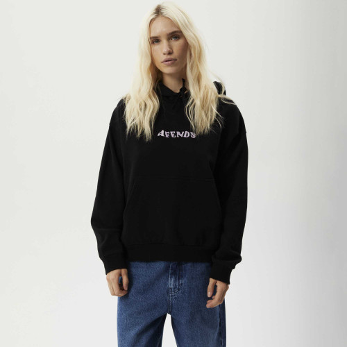 Afends Lilah Logo Hoodie Womens in Black