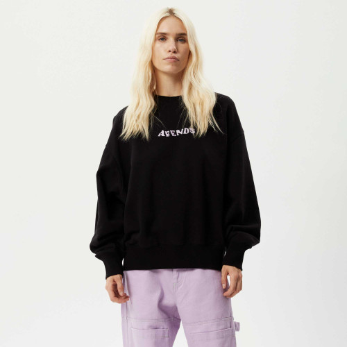 Afends Lilah Crew Jumper Womens in Black