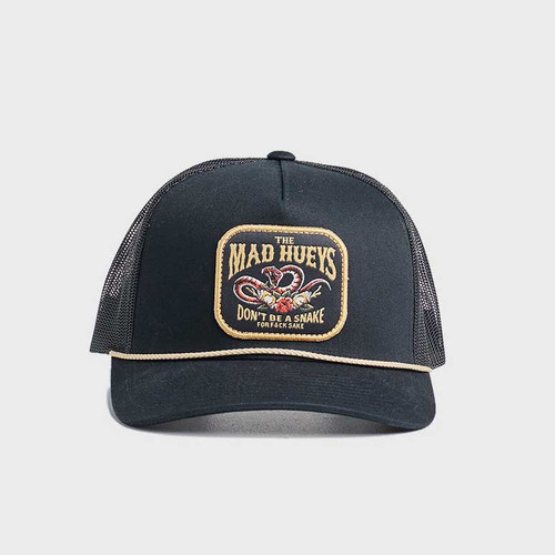 Mad Hueys Dont Be A Snake Trucker Hat Mens in Black